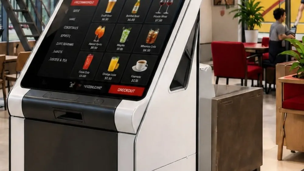 Écran tactile de la borne Smart Resa affichant l'offre du bar